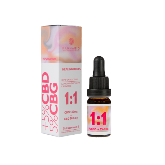 Healing Drops CBD/CBG 1:1 Πλήρους Φάσματος (500mg/500mg 10ml)