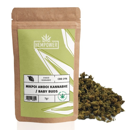 Hempower Raw Small Hemp Flowers 21% CBD 7G