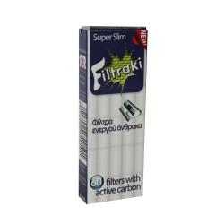 ΦΙΛΤΡΑ FILTRAKI SUPER SLIM ME ΑΝΘΡΑΚΑ 60 ΤΕΜ ΦΙΛΤΡΑ FILTRAKI SUPER SLIM ME ΑΝΘΡΑΚΑ 60 ΤΕΜ